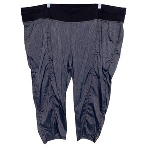 Lucy Pants Womens Plus Size 3X Get Going Cropped Capri Ruched Elastic Waist